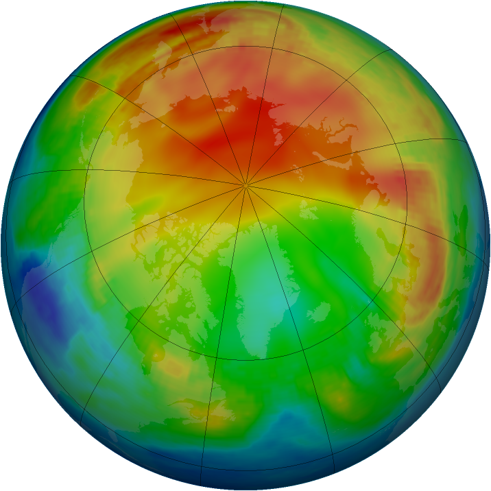 Arctic ozone map for 06 January 1985